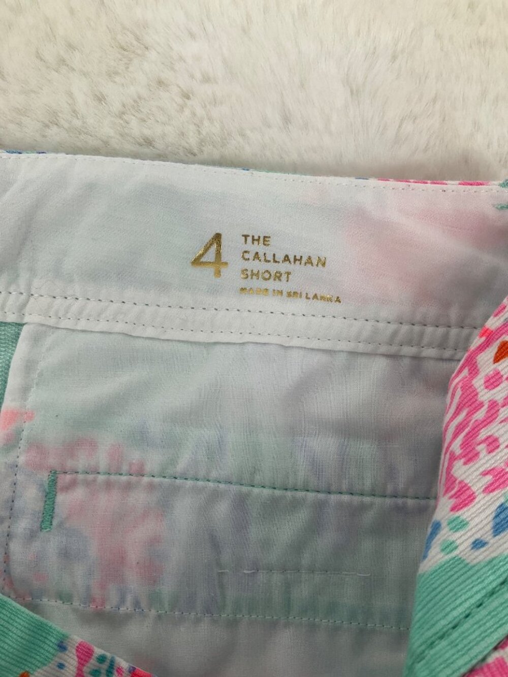 Lilly Pulitzer Callahan Shorts, size 4, Minty Fresh Fansea, 5" inseam - Picture 4 of 7